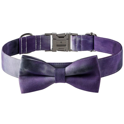 New Cotton Tie-dye Pet Collar Alloy Buckle + Bow::FREE SHIPPING!!