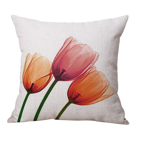 Floral Woven Linen Sofa Decorative Pillow Cover:: FREE SHIPPING!!