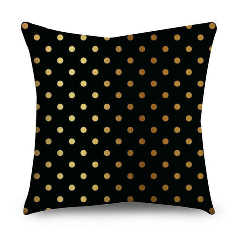 Black & Gold Polyester Pillow Cover