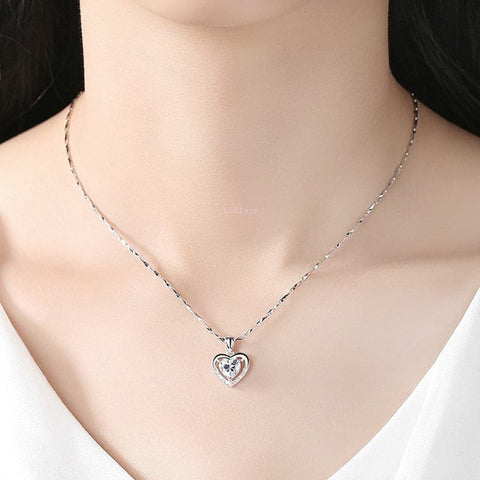 Elegant  Heart-shaped Rhinestones Necklace for Valentine's Day