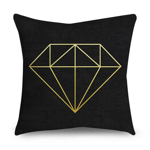 Black & Gold Polyester Pillow Cover