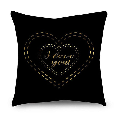 Black & Gold Polyester Pillow Cover