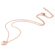 Women's Diamond-embedded Love Rose Gold Necklace - Titanium Steel