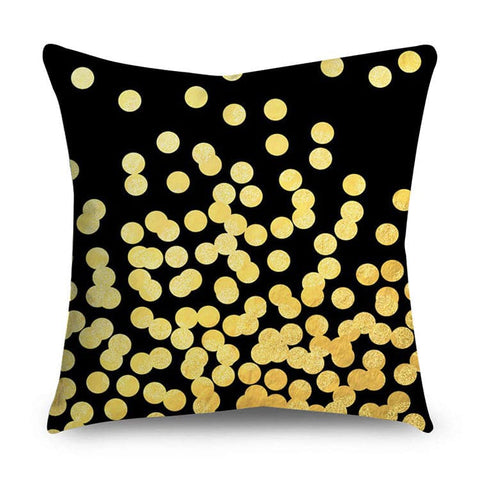 Black & Gold Polyester Pillow Cover