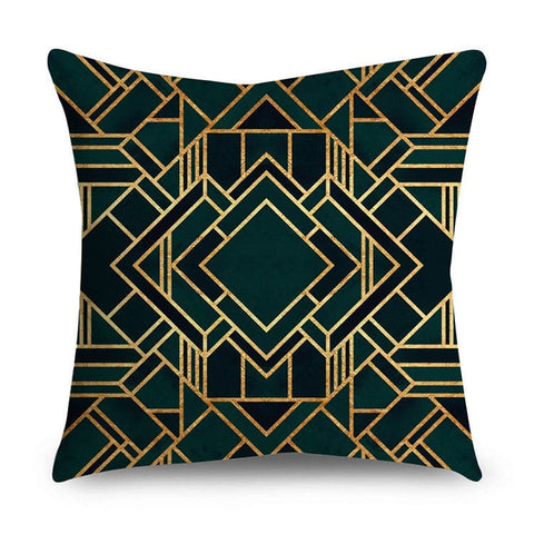 Black & Gold Polyester Pillow Cover