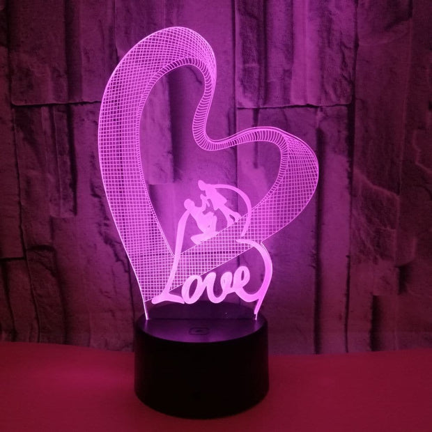 Heart Shaped 3D Led Colorful Night Light
