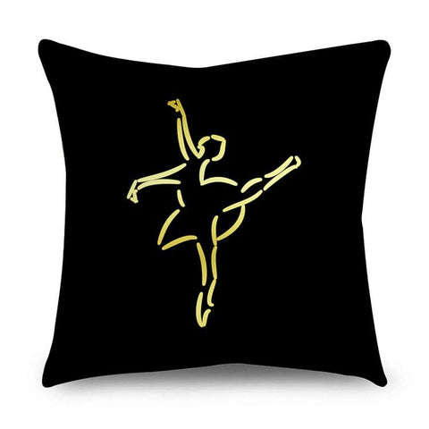 Black & Gold Polyester Pillow Cover