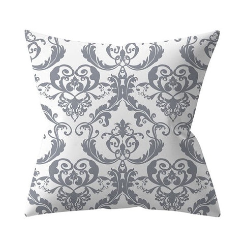 Gray Geometric Printed Polyester Cushion Cover- Hot Sale!::FREE SHIPPING!!