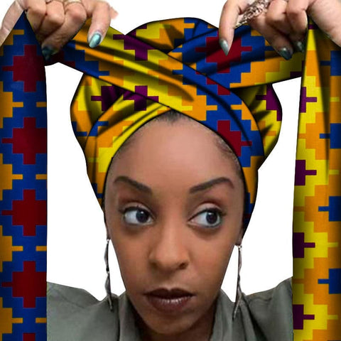 Elegant African Printed Headwrap