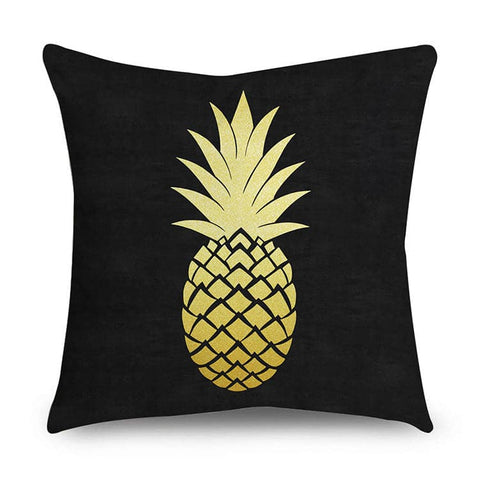 Black & Gold Polyester Pillow Cover