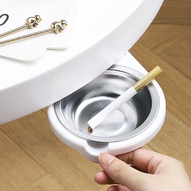 Hidden Table Bottom Stainless Steel Rotating Ashtray : FREE SHIPPING!