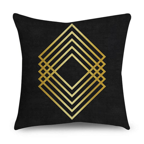 Black & Gold Polyester Pillow Cover