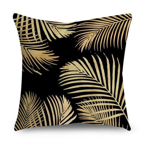 Black & Gold Polyester Pillow Cover