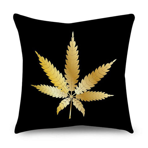 Black & Gold Polyester Pillow Cover