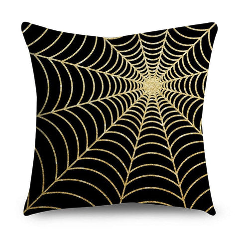 Black & Gold Polyester Pillow Cover