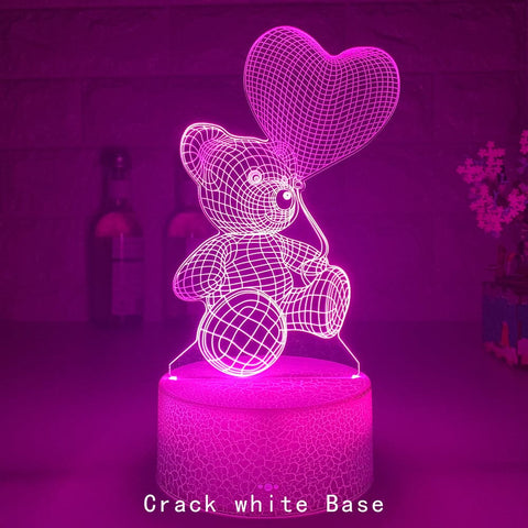 Relaxing Love Bear Series 3D Creative LED Night Light