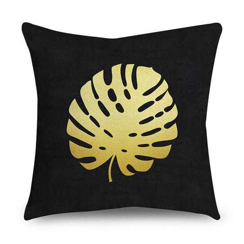 Black & Gold Polyester Pillow Cover