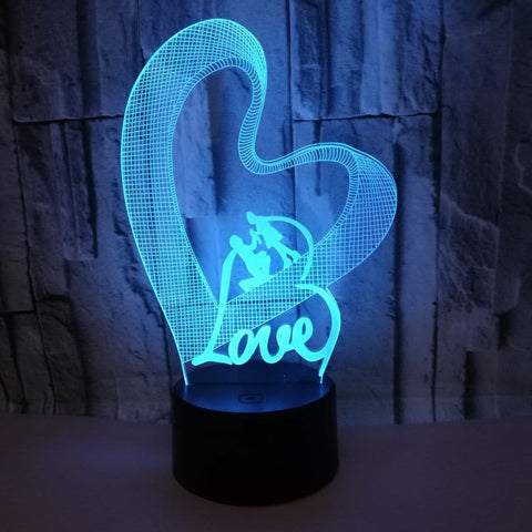 Heart Shaped 3D Led Colorful Night Light