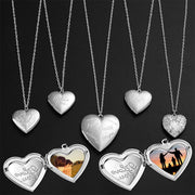Carved Design Necklace Personalized Heart-Shaped Photo Frame Pendant