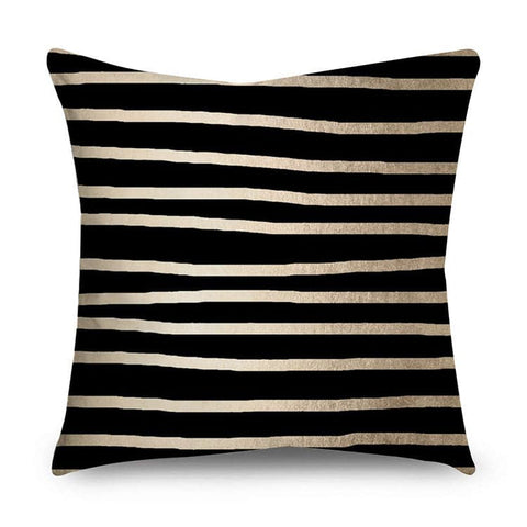 Black & Gold Polyester Pillow Cover