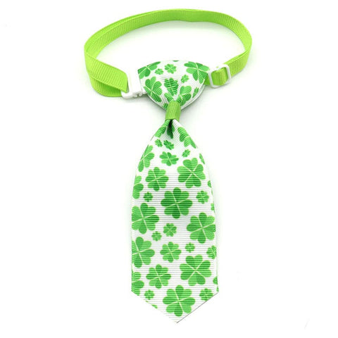 St. Patrick's Day Four-leaf Clover Bow Pet Tie