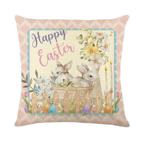 Easter Print Linen Cushion Cover