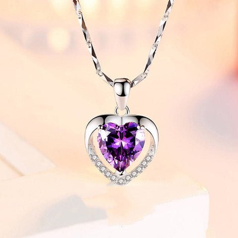 Elegant  Heart-shaped Rhinestones Necklace for Valentine's Day