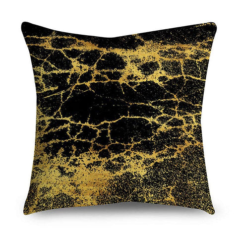 Black & Gold Polyester Pillow Cover