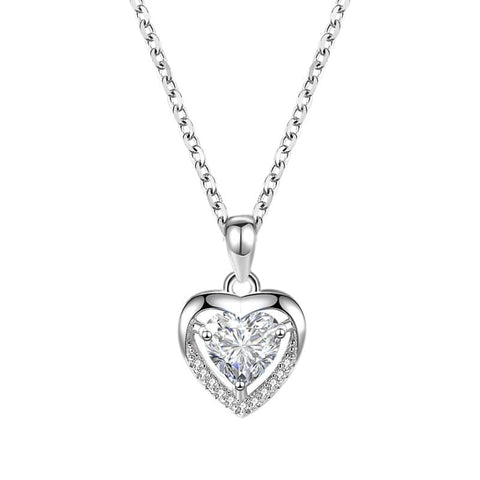 Elegant  Heart-shaped Rhinestones Necklace for Valentine's Day