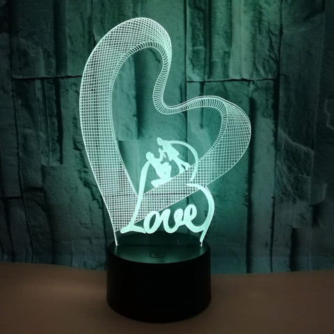 Heart Shaped 3D Led Colorful Night Light