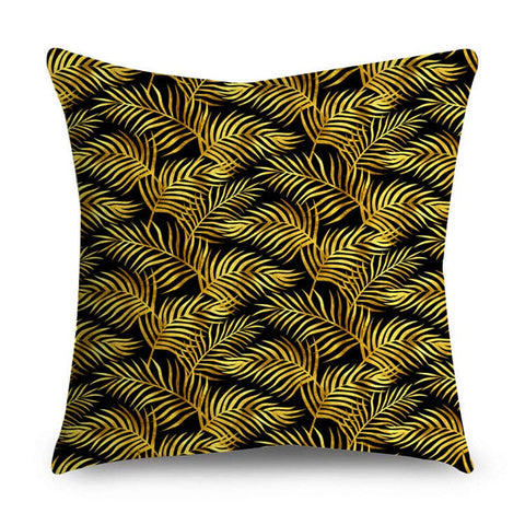 Black & Gold Polyester Pillow Cover