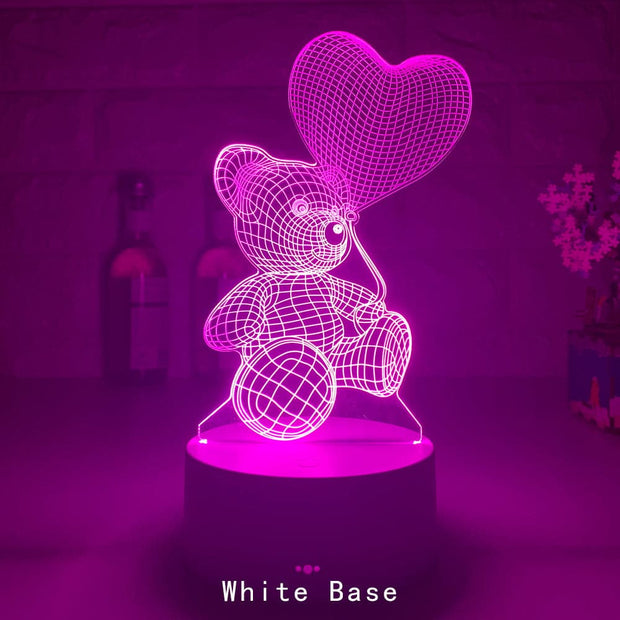 Relaxing Love Bear Series 3D Creative LED Night Light