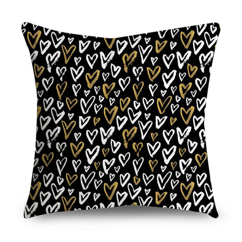 Black & Gold Polyester Pillow Cover