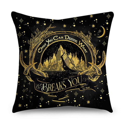 Black & Gold Polyester Pillow Cover