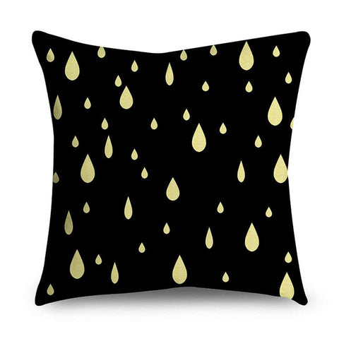 Black & Gold Polyester Pillow Cover