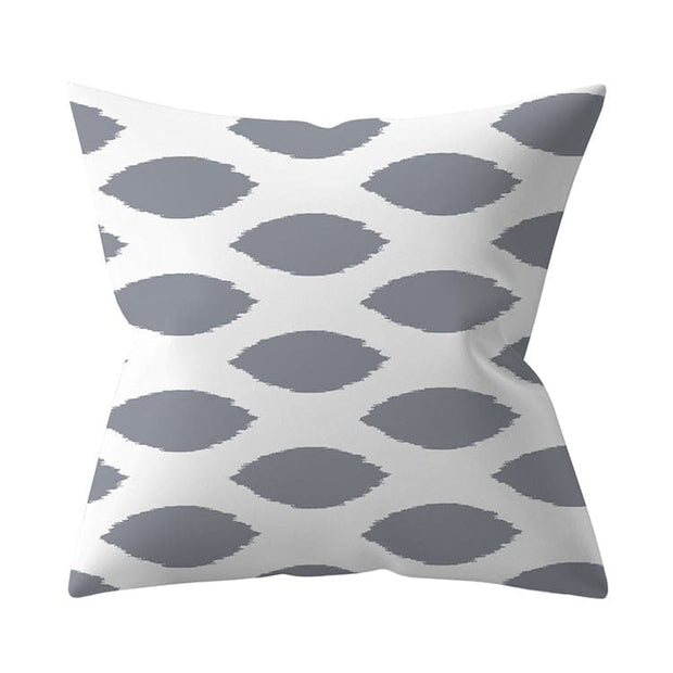 Gray Geometric Printed Polyester Cushion Cover- Hot Sale!::FREE SHIPPING!!