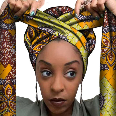 Elegant African Printed Headwrap - FREE SHIPPING!!