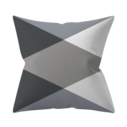 Gray Geometric Printed Polyester Cushion Cover- Hot Sale!::FREE SHIPPING!!