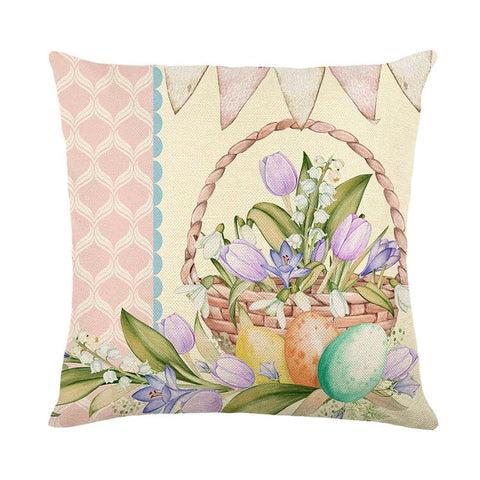 Easter Print Linen Cushion Cover