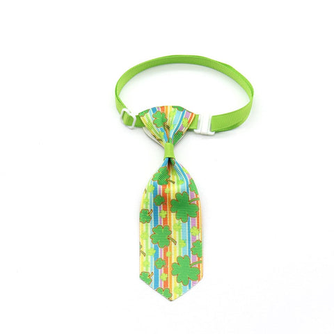 St. Patrick's Day Four-leaf Clover Bow Pet Tie