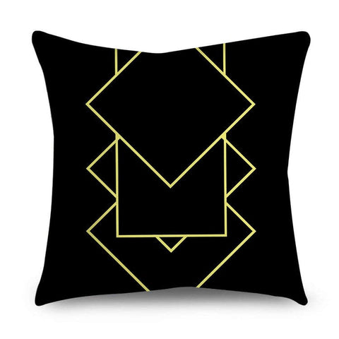 Black & Gold Polyester Pillow Cover