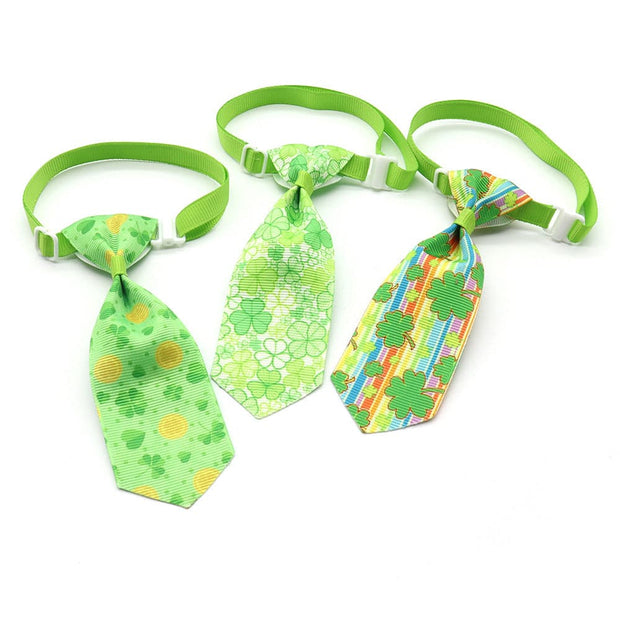 St. Patrick's Day Four-leaf Clover Bow Pet Tie