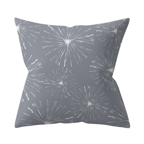 Gray Geometric Printed Polyester Cushion Cover- Hot Sale!::FREE SHIPPING!!