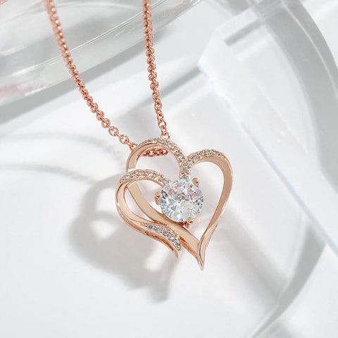 Rhinestone Heart Shaped Necklace