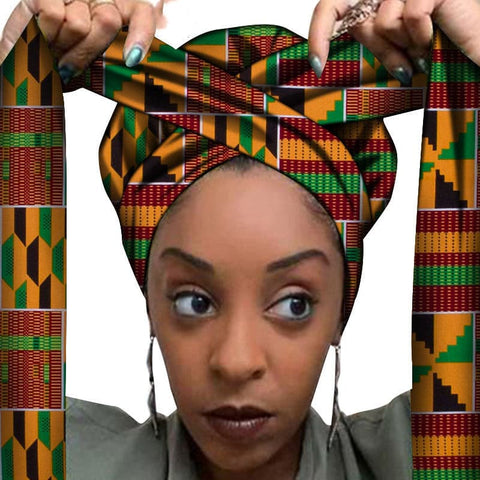 Elegant African Printed Headwrap