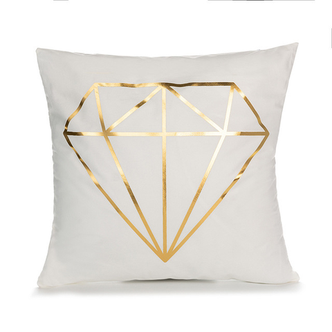 Elegant White and Gold Decorative Pillow Covers