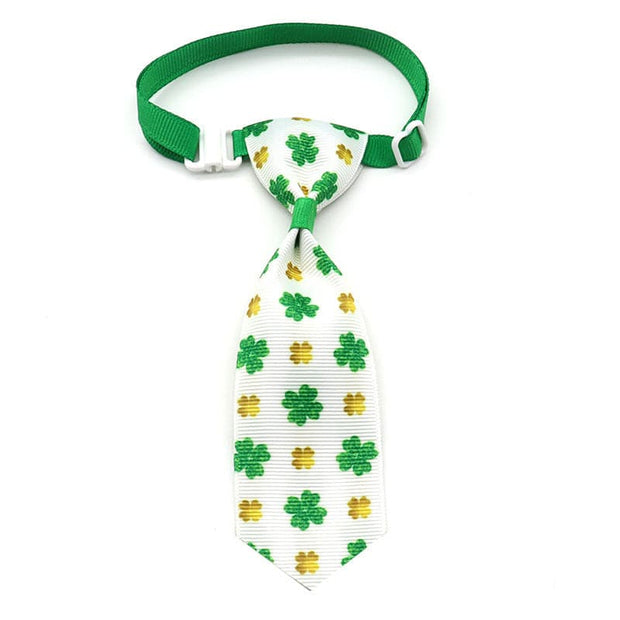 St. Patrick's Day Four-leaf Clover Bow Pet Tie