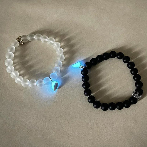 Fashion Jewelry 2pcs Handmade Beaded Charms Bracelet Glow In The Dark