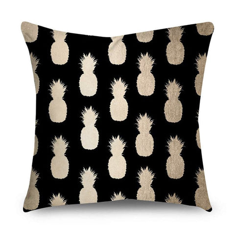 Black & Gold Polyester Pillow Cover