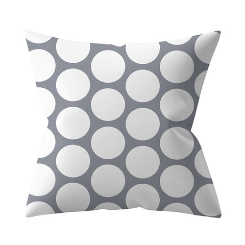 Gray Geometric Printed Polyester Cushion Cover- Hot Sale!::FREE SHIPPING!!